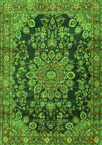 Medallion Green Traditional Rug, tr2785grn