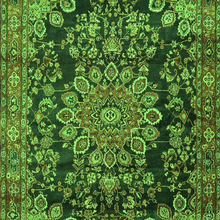 Medallion Green Traditional Rug, tr2785grn