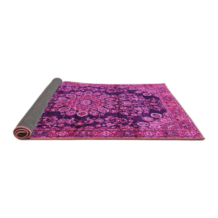 Sideview of Medallion Pink Traditional Rug, tr2785pnk