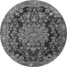 Machine Washable Medallion Gray Traditional Rug, wshtr2785gry