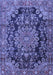 Machine Washable Medallion Blue Traditional Rug, wshtr2785blu