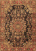 Medallion Brown Traditional Rug, tr2785brn