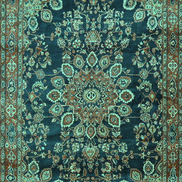 Medallion Turquoise Traditional Rug, tr2785turq
