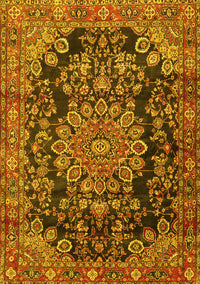 Medallion Yellow Traditional Rug, tr2785yw