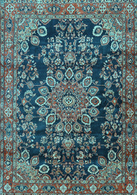 Medallion Light Blue Traditional Rug, tr2785lblu