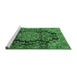 Sideview of Machine Washable Medallion Emerald Green Traditional Area Rugs, wshtr2785emgrn