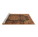 Sideview of Machine Washable Medallion Brown Traditional Rug, wshtr2785brn