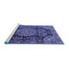 Sideview of Machine Washable Medallion Blue Traditional Rug, wshtr2785blu