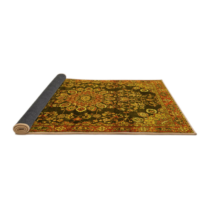 Sideview of Medallion Yellow Traditional Rug, tr2785yw