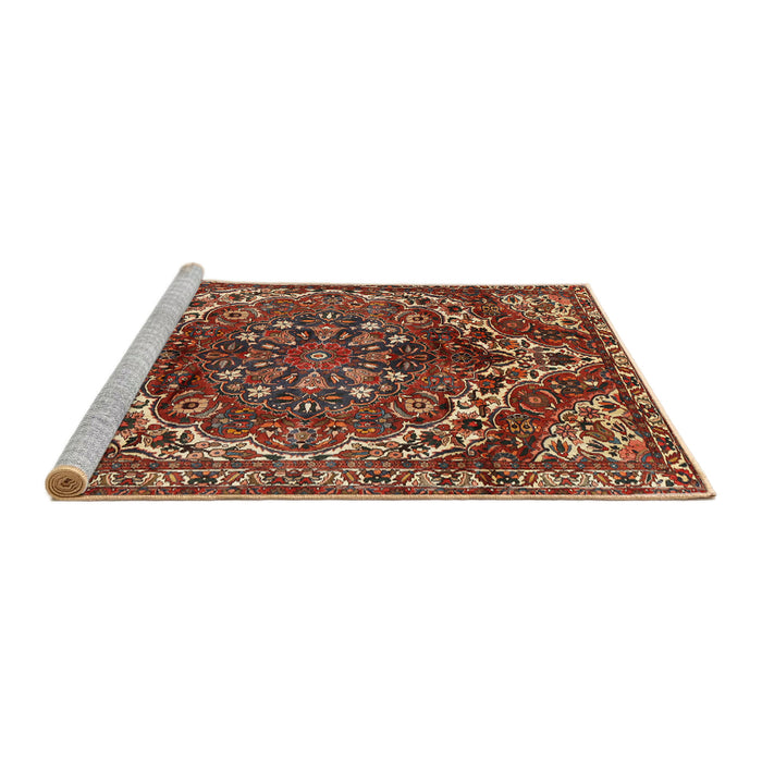 Sideview of Machine Washable Traditional Tomato Red Rug, wshtr2786
