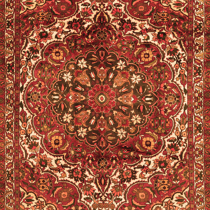 Serging Thickness of Machine Washable Persian Orange Traditional Area Rugs, wshtr2786org