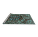 Sideview of Machine Washable Persian Light Blue Traditional Rug, wshtr2786lblu