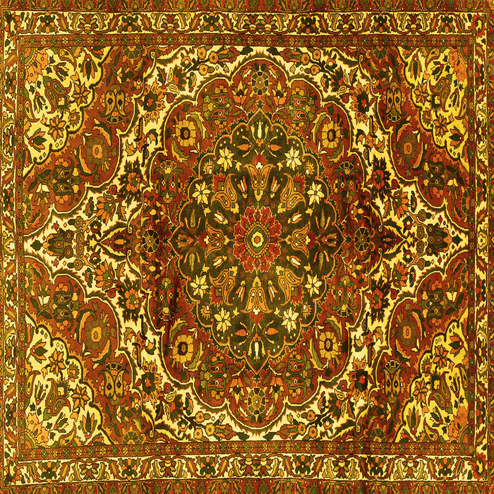 Square Persian Yellow Traditional Rug, tr2786yw
