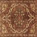 Square Machine Washable Persian Brown Traditional Rug, wshtr2786brn