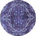 Round Persian Blue Traditional Rug, tr2786blu
