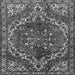 Round Machine Washable Persian Gray Traditional Rug, wshtr2786gry