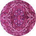 Round Persian Pink Traditional Rug, tr2786pnk