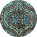 Round Persian Light Blue Traditional Rug, tr2786lblu