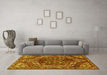 Machine Washable Persian Yellow Traditional Rug in a Living Room, wshtr2786yw