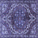 Square Machine Washable Persian Blue Traditional Rug, wshtr2786blu