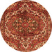 Machine Washable Persian Orange Traditional Area Rugs, wshtr2786org