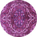 Round Persian Purple Traditional Rug, tr2786pur