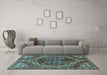 Machine Washable Persian Light Blue Traditional Rug in a Living Room, wshtr2786lblu