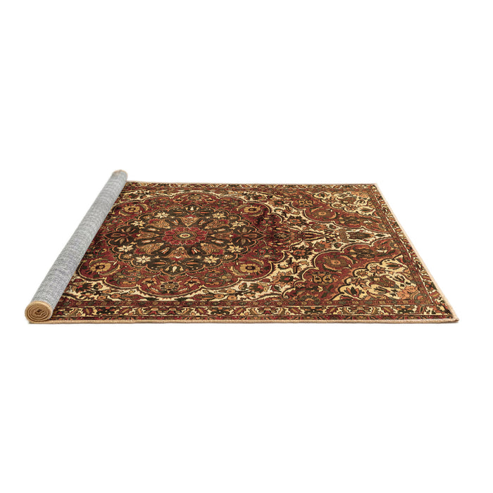 Sideview of Machine Washable Persian Brown Traditional Rug, wshtr2786brn