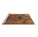 Sideview of Machine Washable Persian Brown Traditional Rug, wshtr2786brn