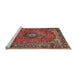 Sideview of Machine Washable Traditional Saffron Red Rug, wshtr2787