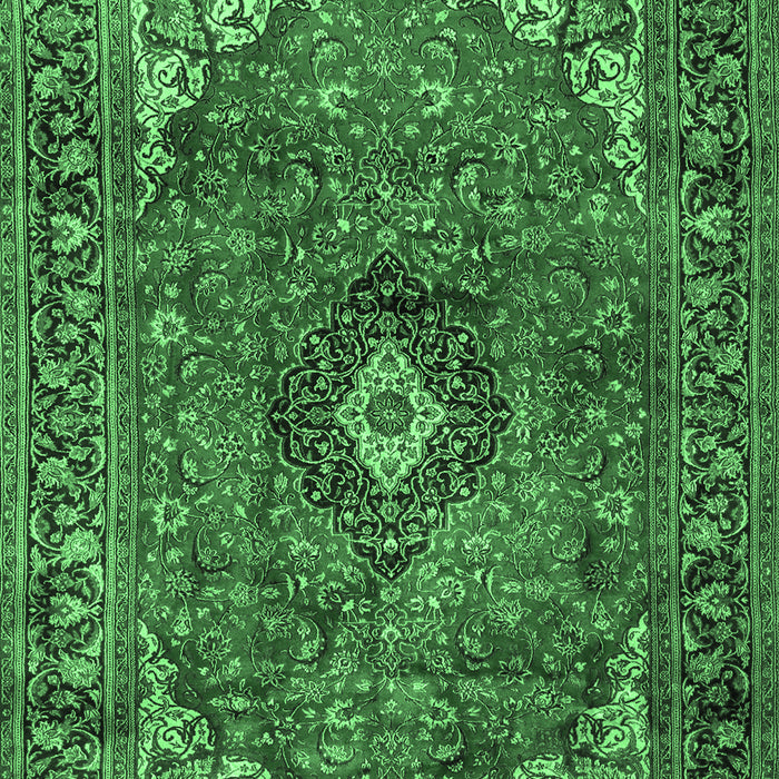 Medallion Emerald Green Traditional Rug, tr2787emgrn