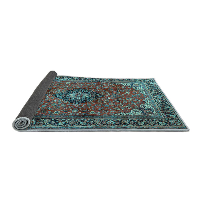 Sideview of Medallion Light Blue Traditional Rug, tr2787lblu