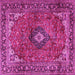 Square Medallion Pink Traditional Rug, tr2787pnk