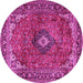 Round Medallion Pink Traditional Rug, tr2787pnk