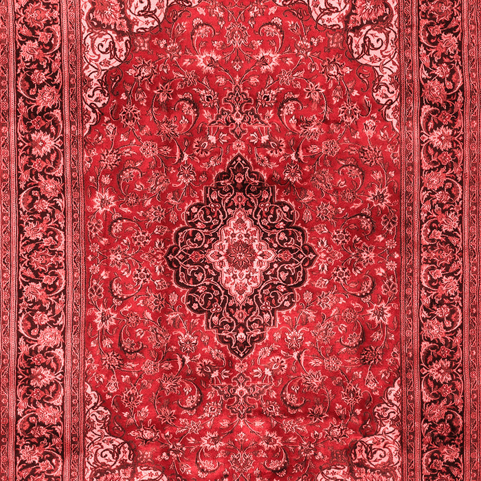 Machine Washable Medallion Red Traditional Rug, wshtr2787red