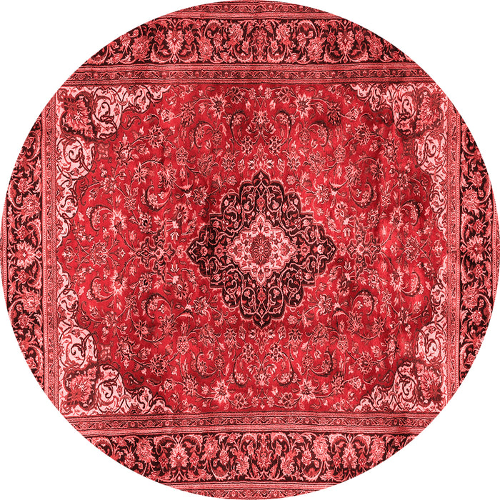 Machine Washable Medallion Red Traditional Rug, wshtr2787red