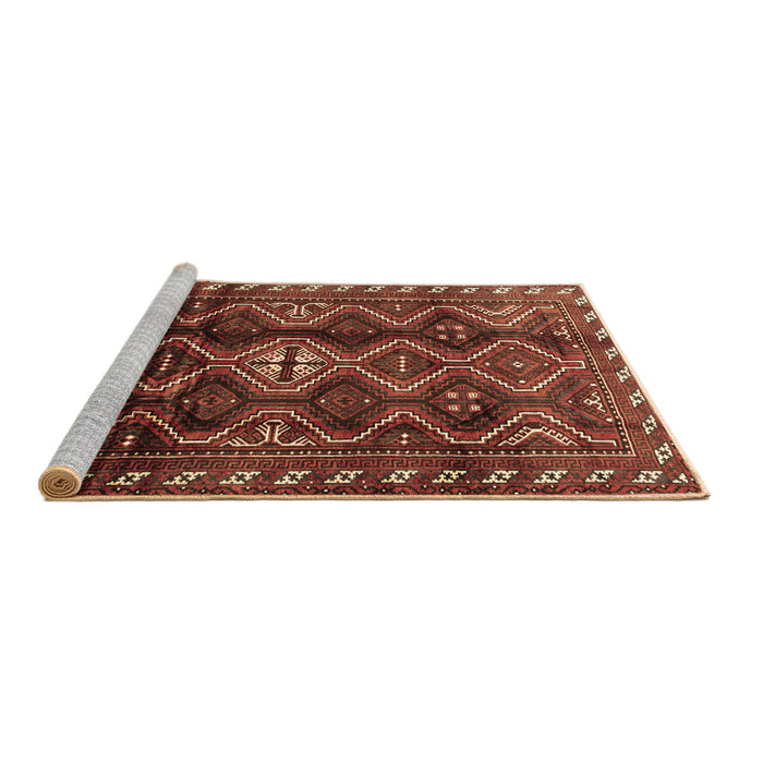 Sideview of Machine Washable Persian Brown Traditional Rug, wshtr2788brn