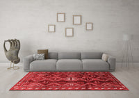 Machine Washable Persian Red Traditional Rug, wshtr2788red