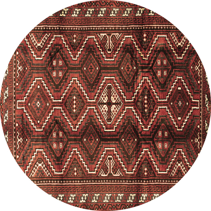 Round Machine Washable Persian Brown Traditional Rug, wshtr2788brn