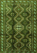 Serging Thickness of Machine Washable Persian Green Traditional Area Rugs, wshtr2788grn