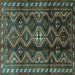 Square Persian Turquoise Traditional Rug, tr2788turq