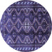 Round Persian Blue Traditional Rug, tr2788blu