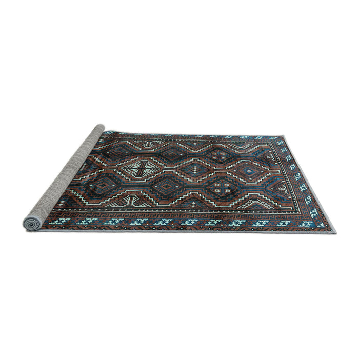 Sideview of Machine Washable Persian Light Blue Traditional Rug, wshtr2788lblu