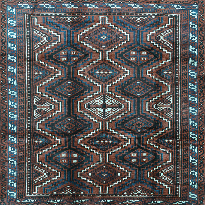 Square Machine Washable Persian Light Blue Traditional Rug, wshtr2788lblu