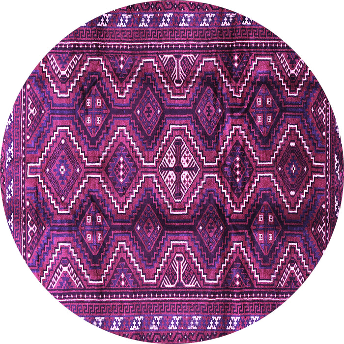 Round Persian Purple Traditional Rug, tr2788pur