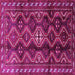 Square Machine Washable Persian Pink Traditional Rug, wshtr2788pnk