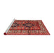 Sideview of Machine Washable Traditional Dark Almond Brown Rug, wshtr2789