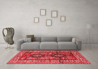 Machine Washable Persian Red Traditional Rug, wshtr2789red