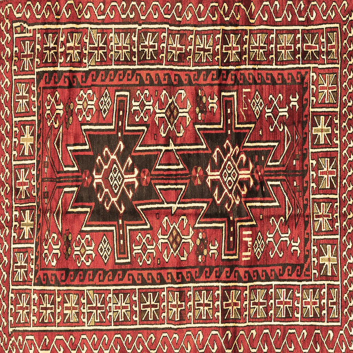 Square Persian Brown Traditional Rug, tr2789brn