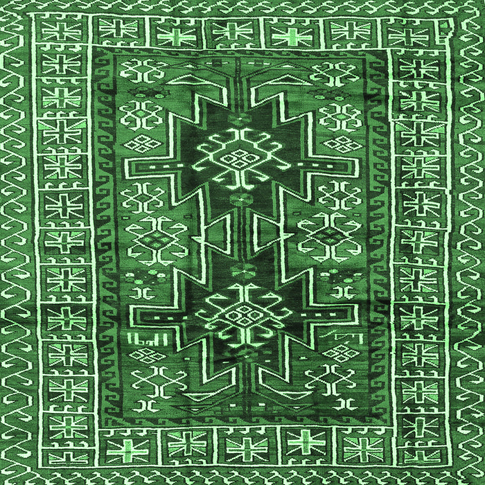 Square Persian Emerald Green Traditional Rug, tr2789emgrn
